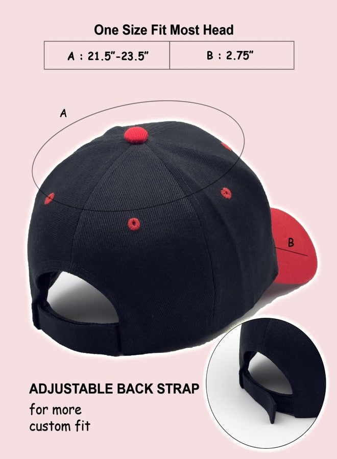 Utmost Structured Baseball Cap with Adjustable Closure - Performance Hat for Outdoor Activities and Custom Embroidery (1pc Black/Red) - Image 2